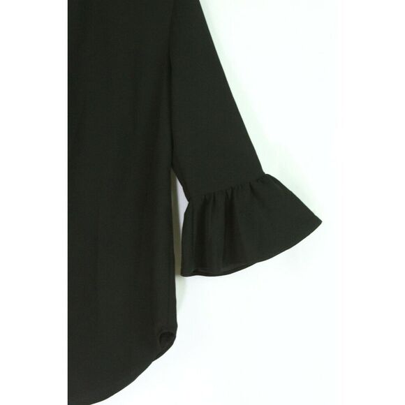 Catherine Malandrino Top XS Black Womens Sequin Ruffle Cocktail - Picture 7 of 12